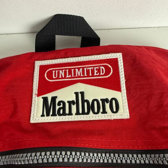 Vintage 90s Marlboro Unlimited Red Backpack Promo Cowboy Tobacco - Picture 6 of 6